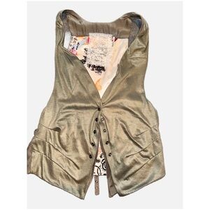 GUESS JEANS-Vintage Women’s Olive Vest w/ Japanese interior design Size medium